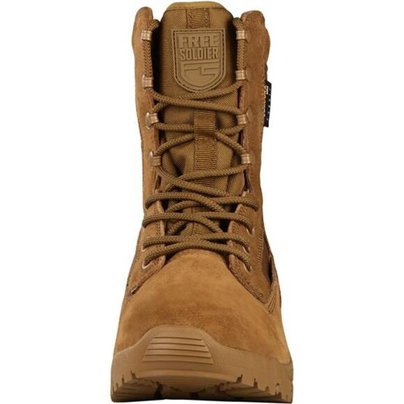 Men\'s Tactical Boots 8 Inches Lightweight Combat Boots, Thick Brown-waterproof main image 4